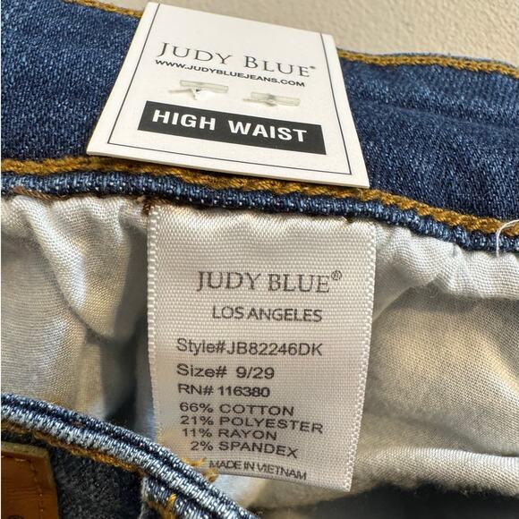 Judy Blue jeans On The Rise high waist distressed raw hem skinny fit Sz 9/29 NEW - Picture 8 of 12